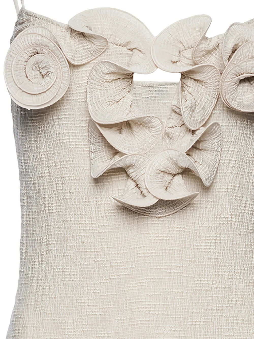 Magda Butrym Gekreukte midi-jurk met bloemapplicatie Beige
