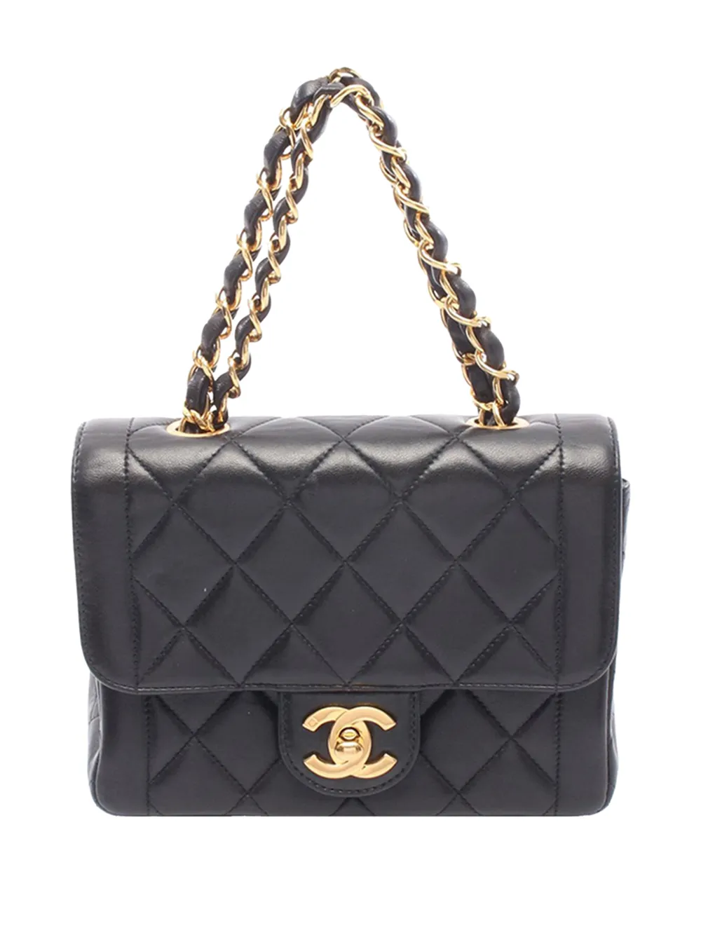 CHANEL Pre-Owned 1994-1996 Mini CC Quilted Lambskin Single Flap crossbody bag - Nero