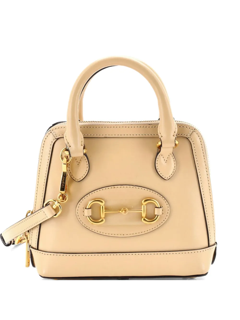 Gucci Pre-Owned Horsebit 1955 Top Handle Bag Leather Mini crossbody bag - Nude