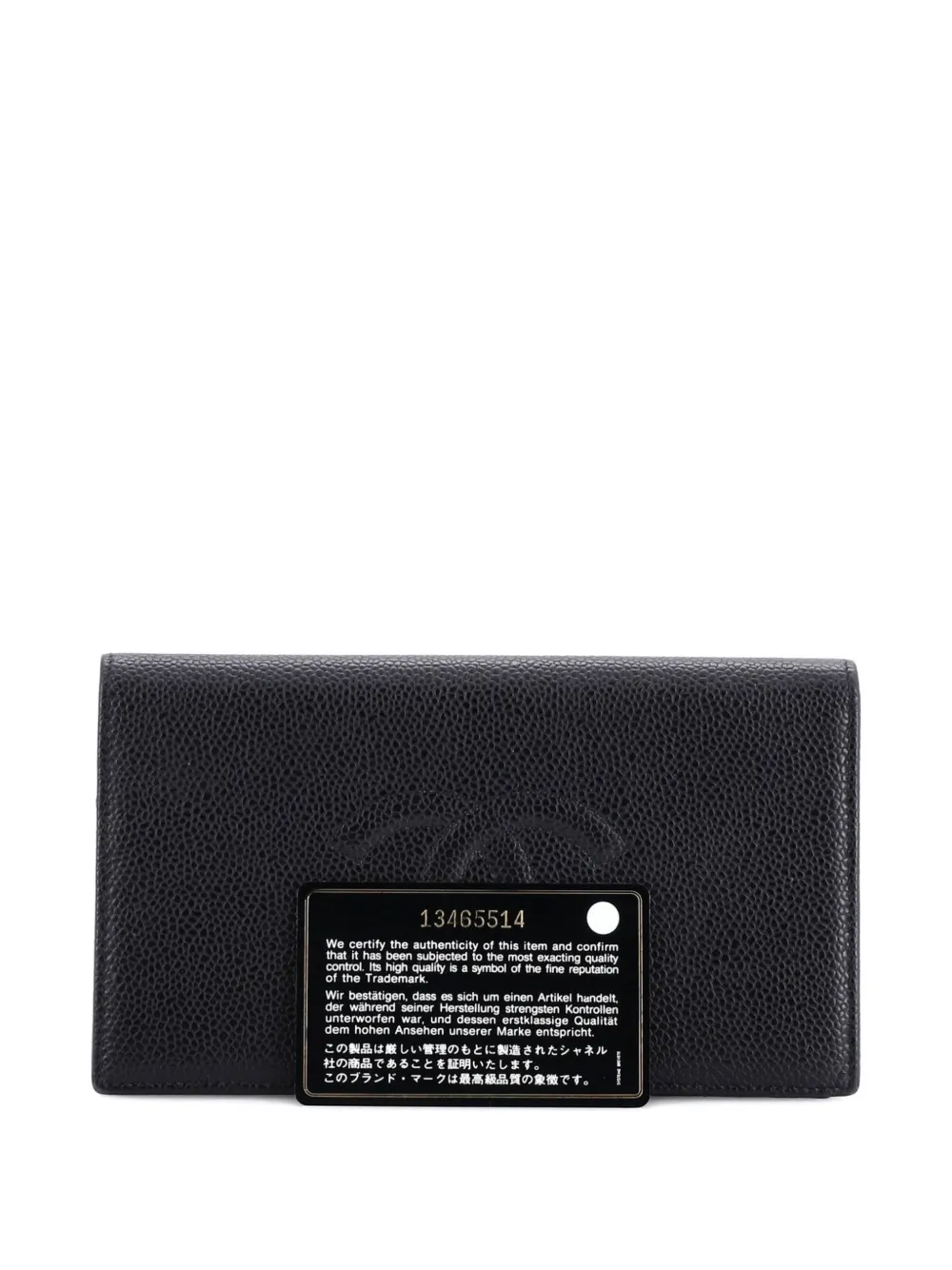 CHANEL Pre-Owned Timeless L-Yen Wallet Caviar Long small wallets - Nero