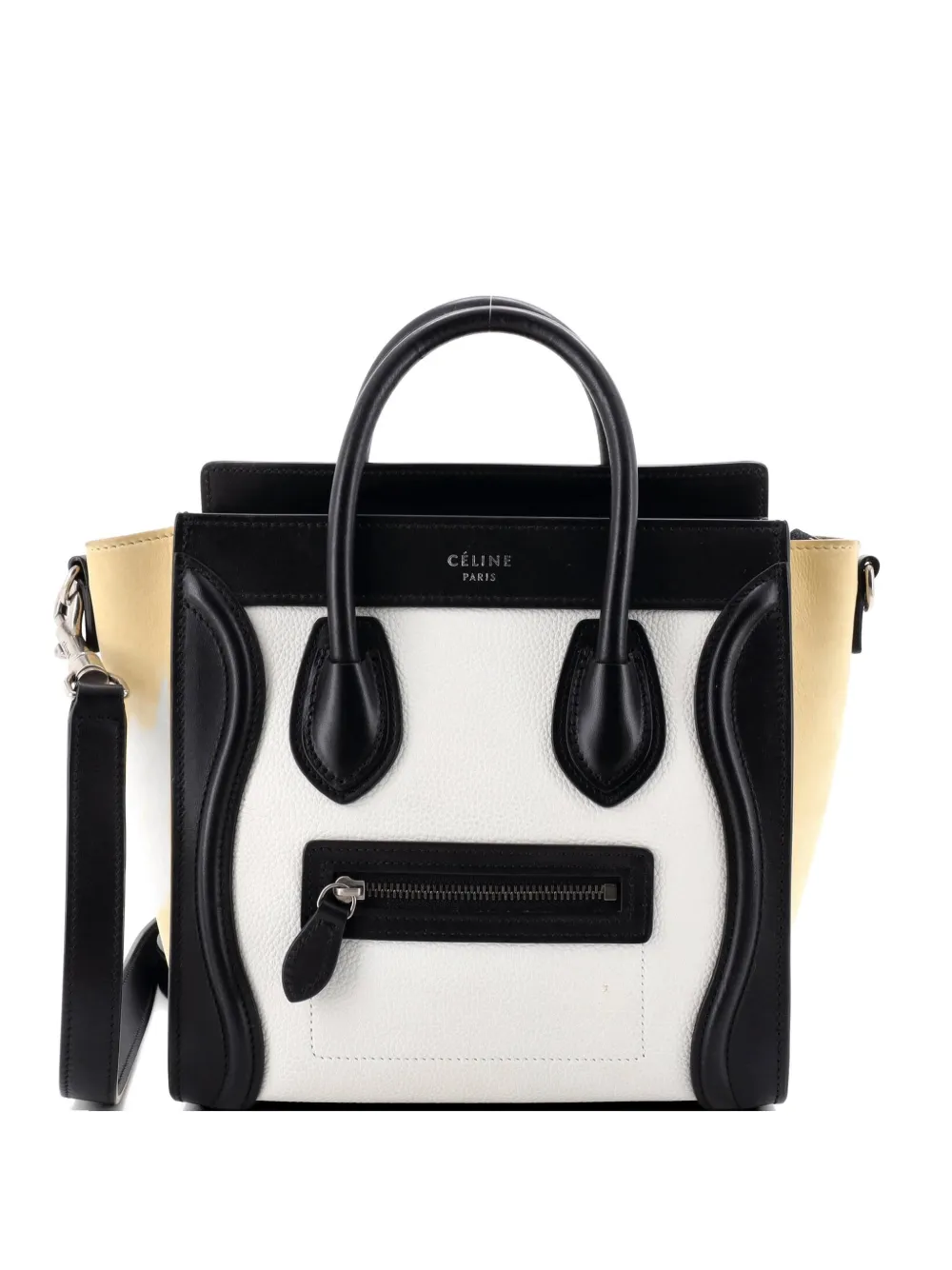Celine Pre-Owned Tricolor Luggage Bag Leather Nano crossbody bag - Nero