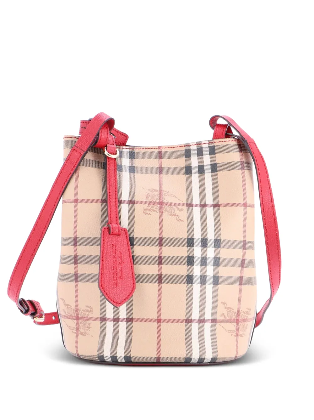 Burberry Pre-Owned Lorne Haymarket Coated Canvas Small bucket bag - Neutrals