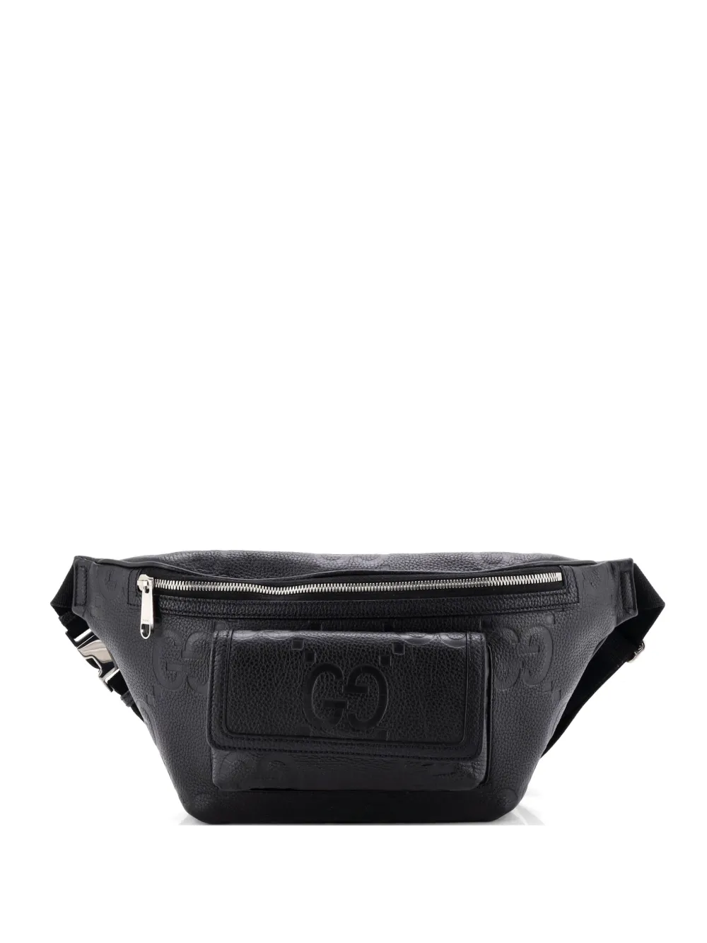 Gucci Pre-Owned Front Pocket Jumbo GG Embossed Leather belt bag - Nero