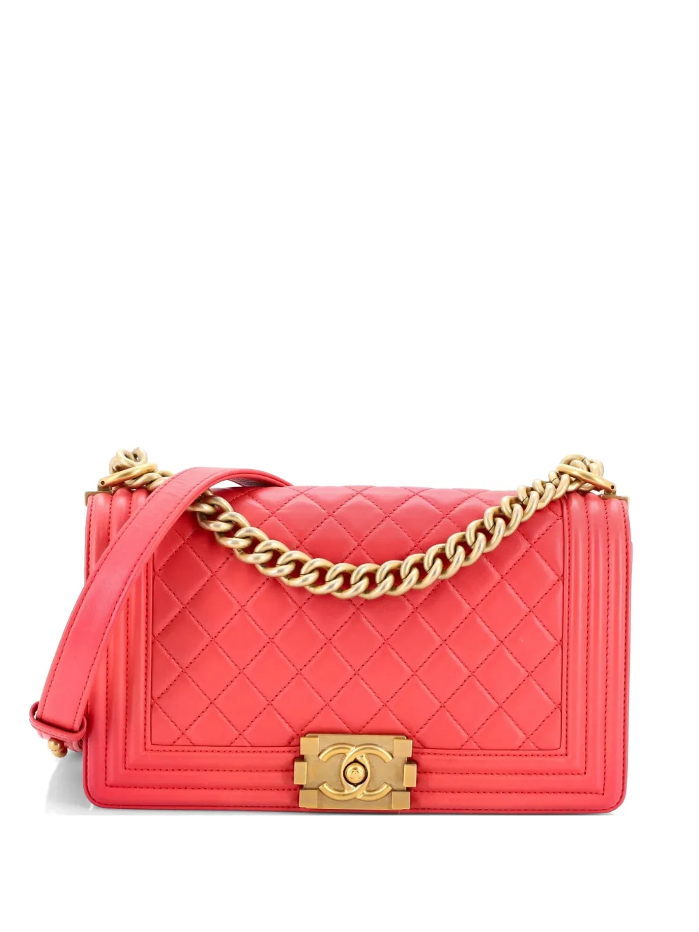 CHANEL Pre-Owned Mittelgroße Boy Flap Bag Schultertasche mit Steppung - Rosa