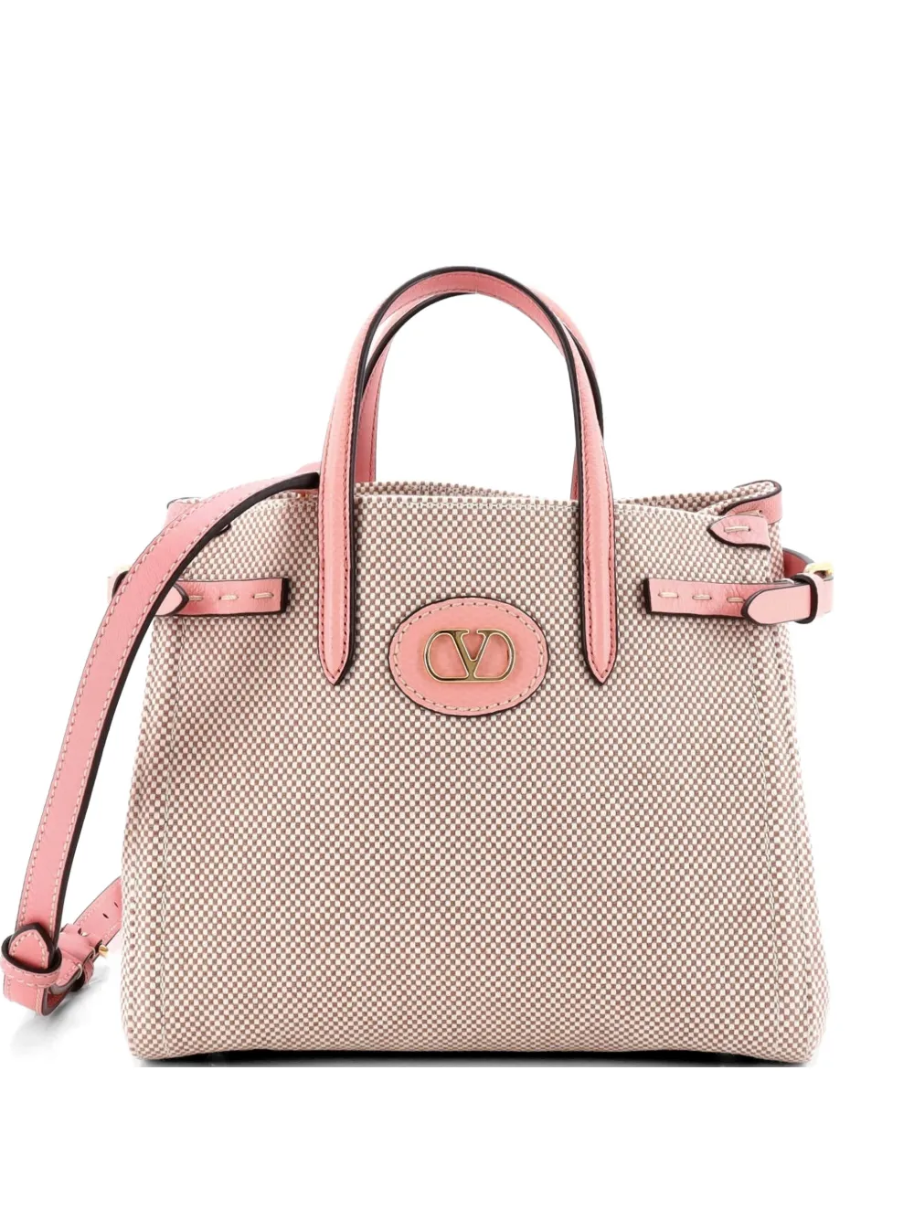 Valentino Garavani Pre-Owned Antibes Shopping Canvas with Leather Small tote bag - Rosa