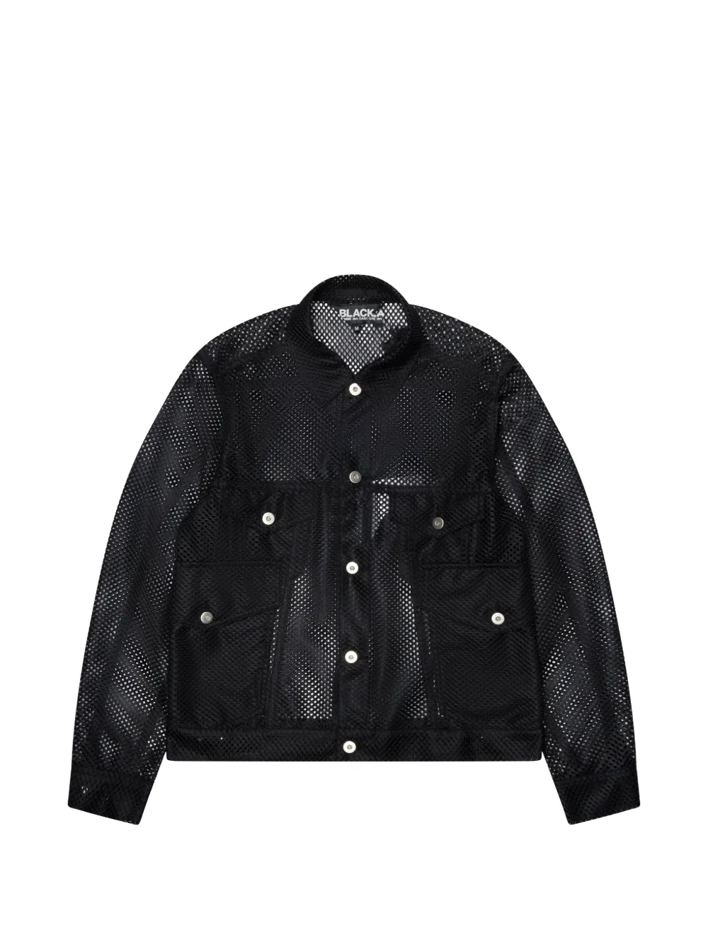 Black Comme Des Garçons mesh trucker jacket - Nero