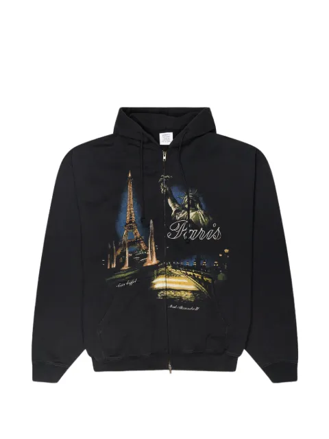 VETEMENTS Paris Tourist hoodie met rits