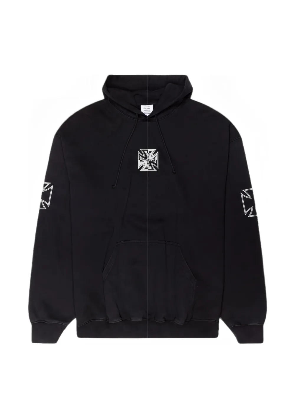 VETEMENTS Triple Biker Cross hoodie - Black