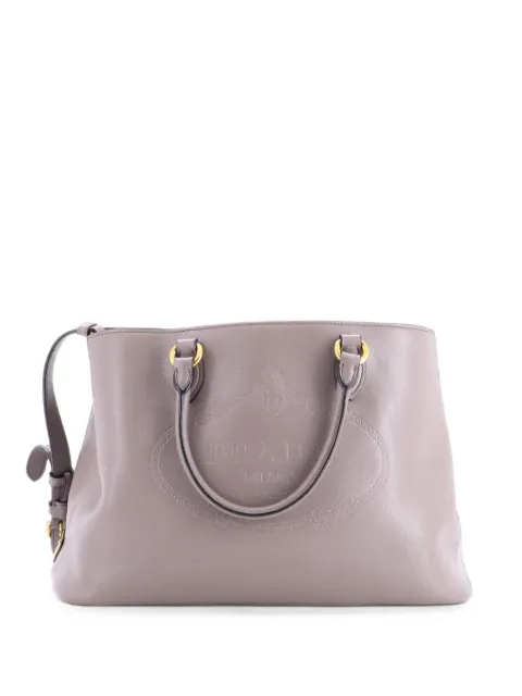 Prada Pre-Owned Embossed Logo Convertible Open Glace Calf Medium tote bag