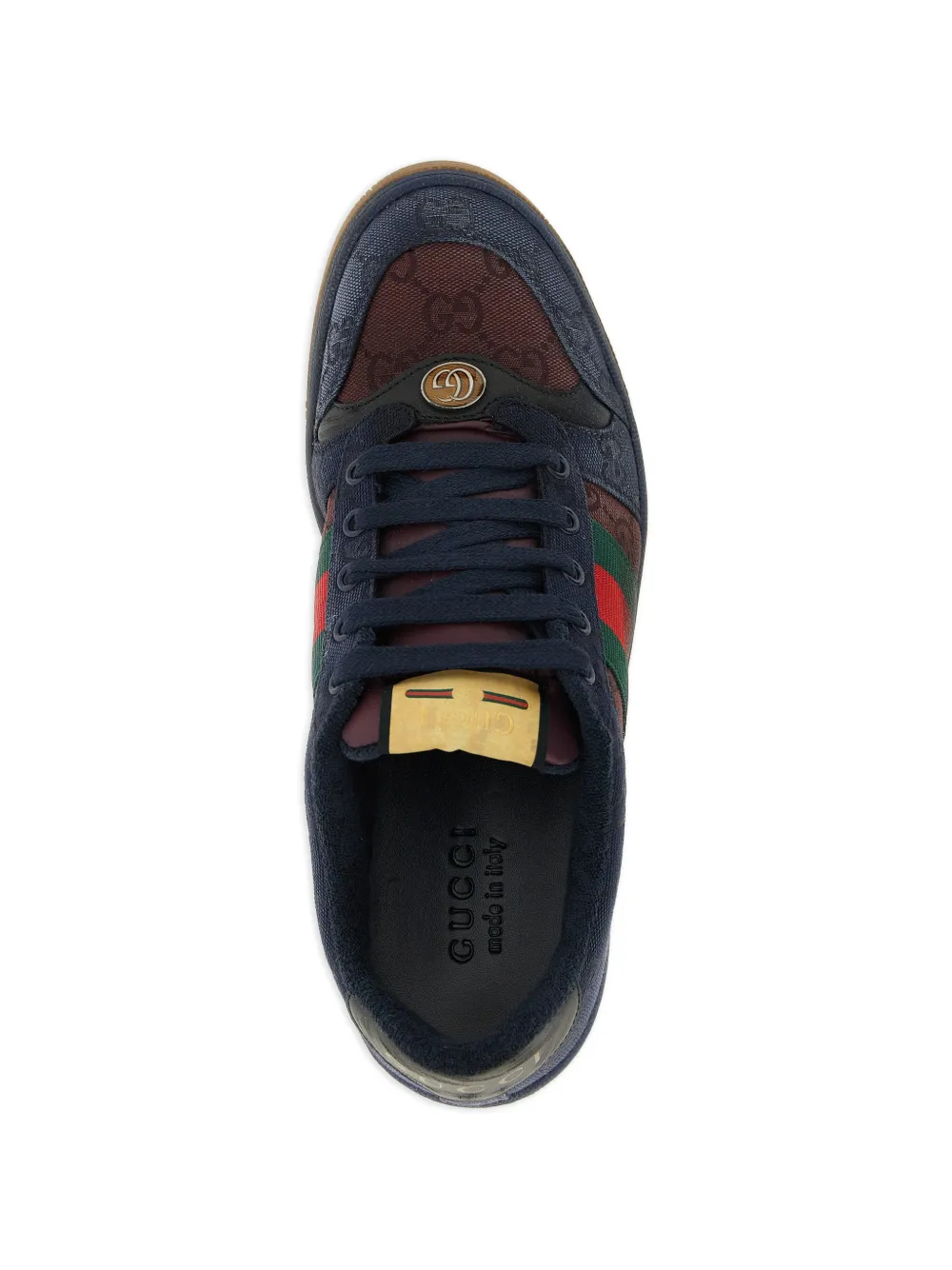 Gucci Screener GG lace-up cotton sneakers Blauw