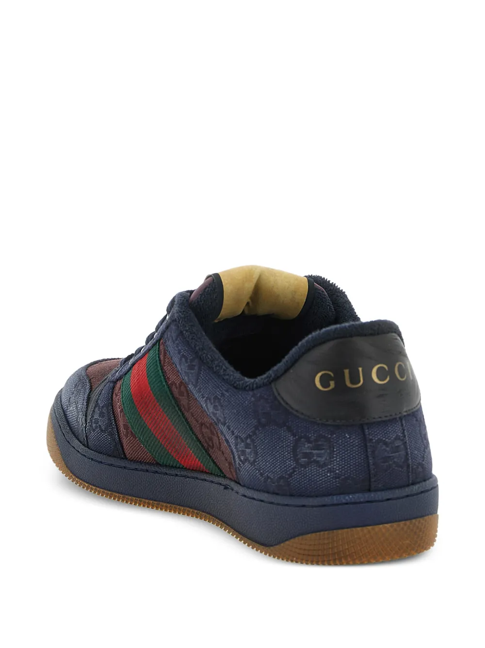 Gucci Screener GG lace-up cotton sneakers Blauw