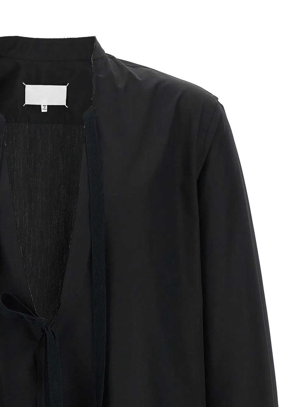 Maison Margiela Four Stitches gerafelde katoenen overhemd Zwart