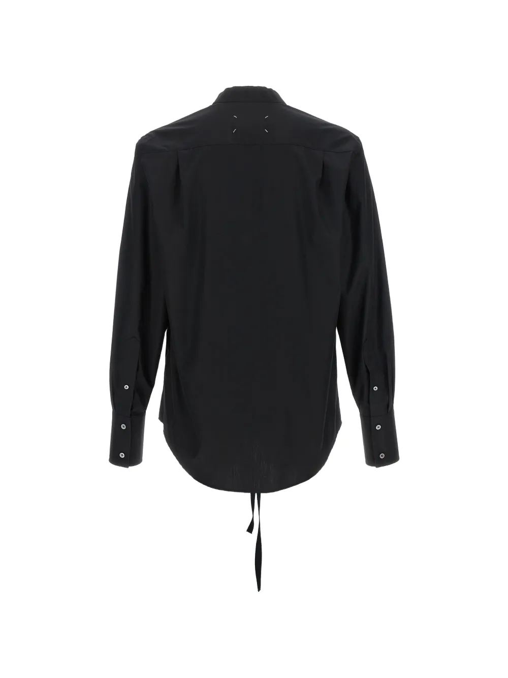 Maison Margiela Four Stitches gerafelde katoenen overhemd Zwart