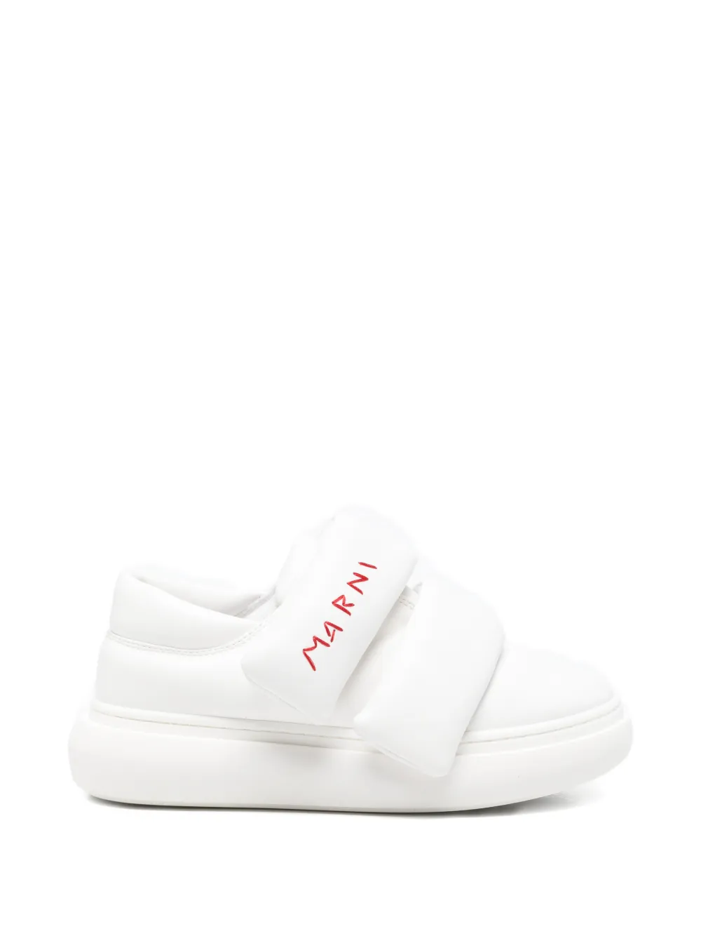 Marni Kids touch-strap logo-embroidered sneakers Wit