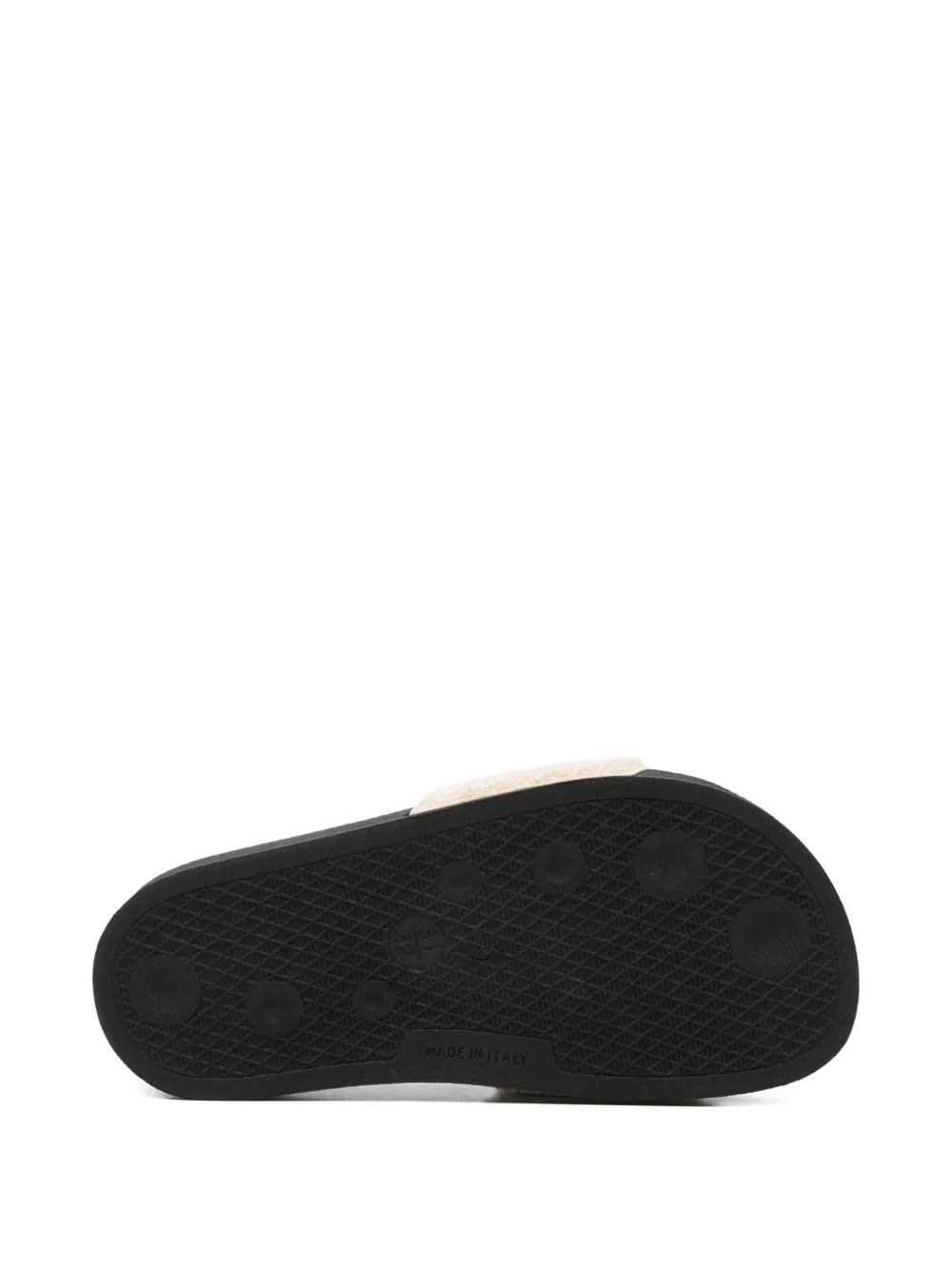 Marni Kids logo-embroidered shearling-texture slides Beige