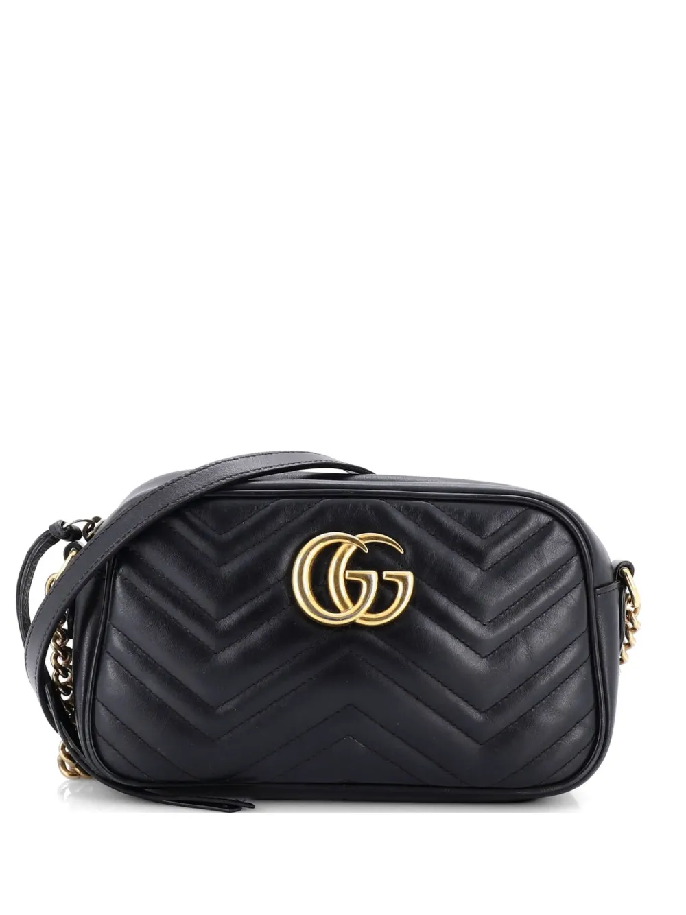 Gucci Pre-Owned Borsa a tracolla GG Marmont piccola in pelle matelassé - Nero