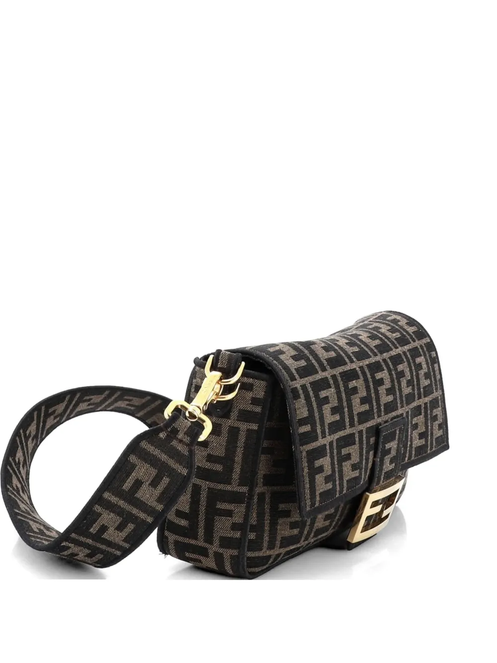 Fendi Pre-Owned Baguette NM Bag Zucca Canvas Medium shoulder bag - Marrone