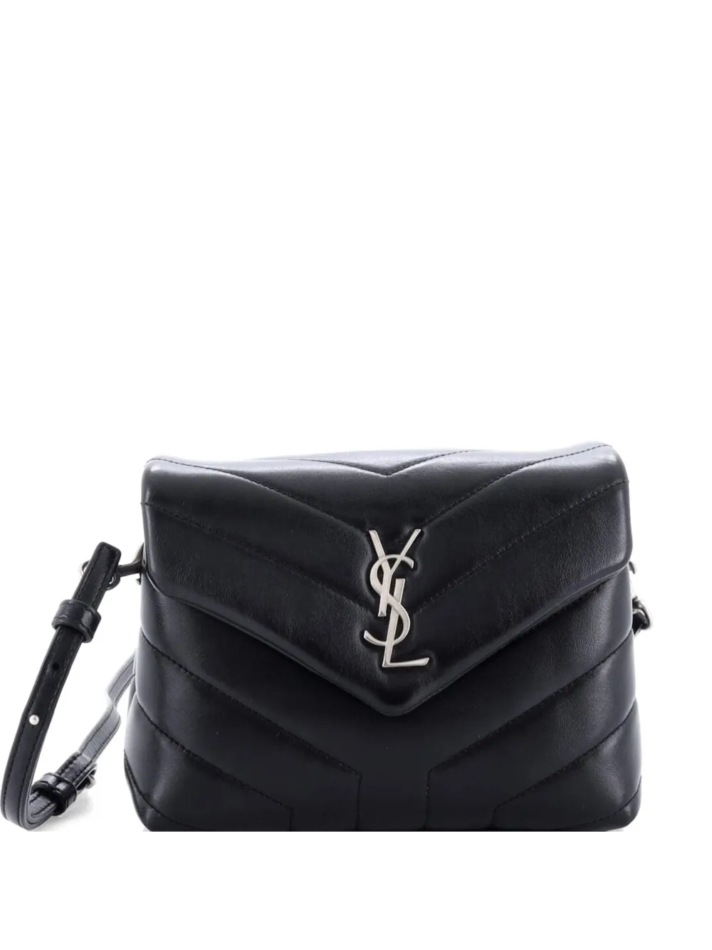 Saint Laurent Pre-Owned Loulou Shoulder Bag Matelasse Chevron Leather Toy crossbody bag - Black