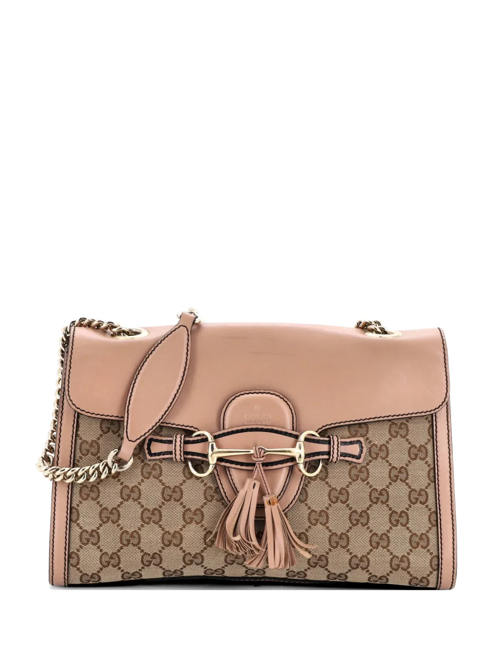 Gucci Pre-Owned Emily Chain Flap GG Canvas and Leather Medium shoulder bag - Marrone