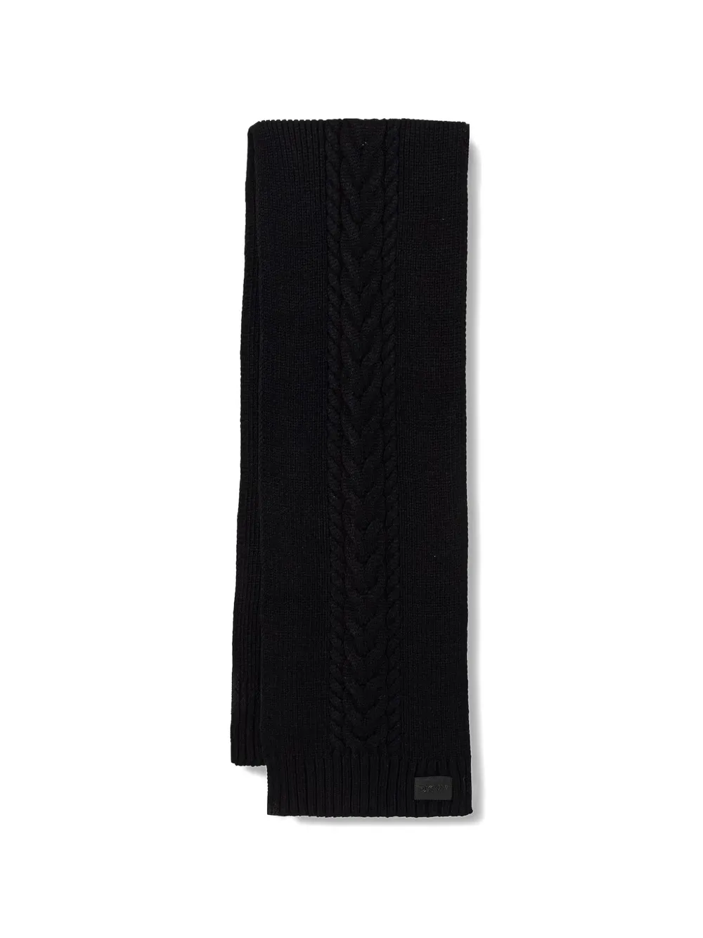 DKNY cable-knit ribbed scarf - Nero