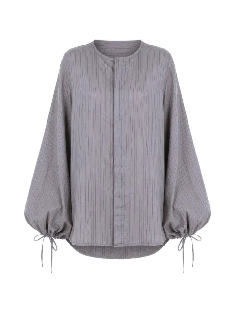 Roberto Collina pinstripe-pattern puff-sleeve cotton blouse