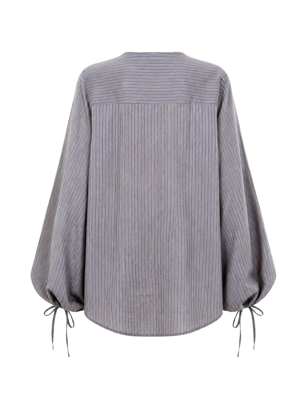 Roberto Collina Katoenen blouse met krijtstreep en pofmouwen Bruin