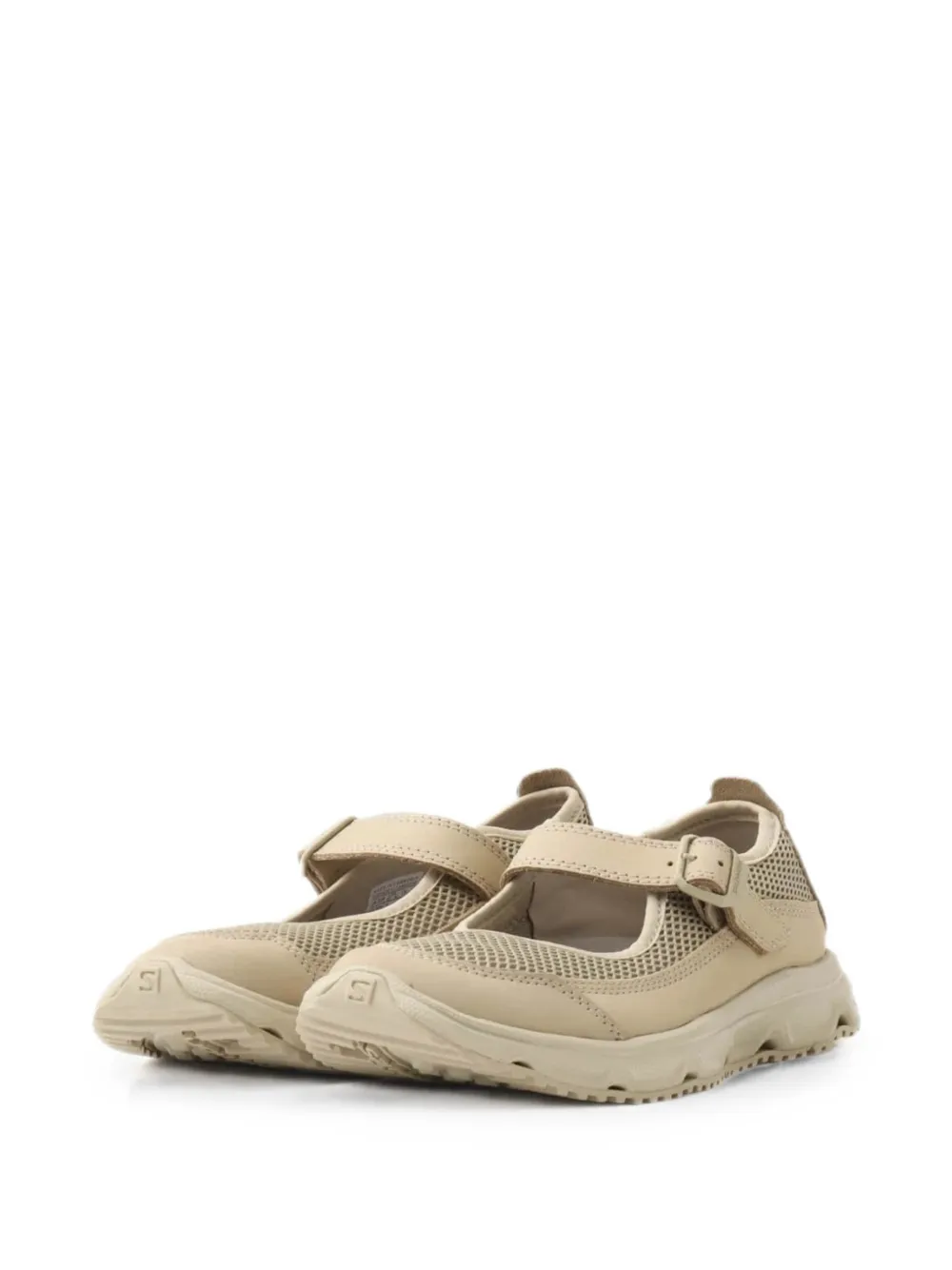 Salomon mesh-panelled buckle-strap sneakers Beige
