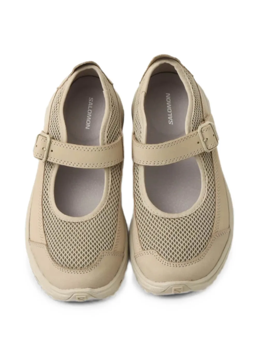 Salomon mesh-panelled buckle-strap sneakers Beige