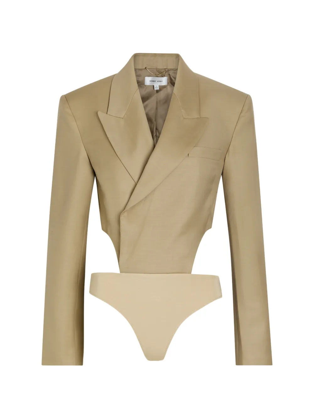 Ronny Kobo Florinda cut-out double-breasted bodysuit - Toni neutri