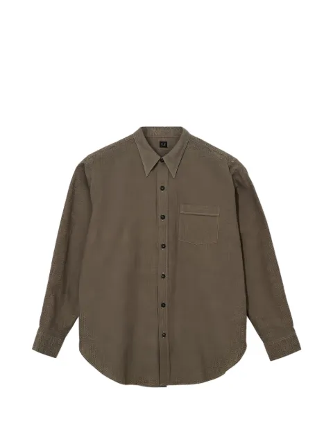 TAIGA TAKAHASHI narrow-collar zigzag-weave shirt