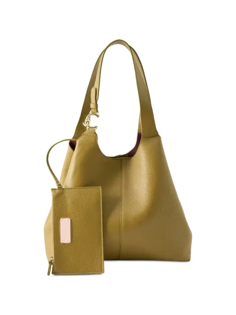 Coccinelle grained logo-charm tote bag