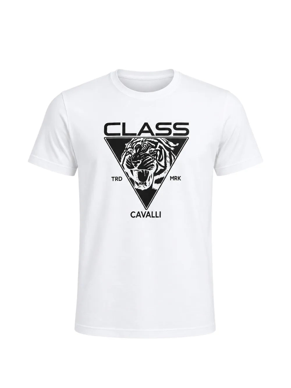 Cavalli Class tiger-head graphic-print T-shirt - Bianco