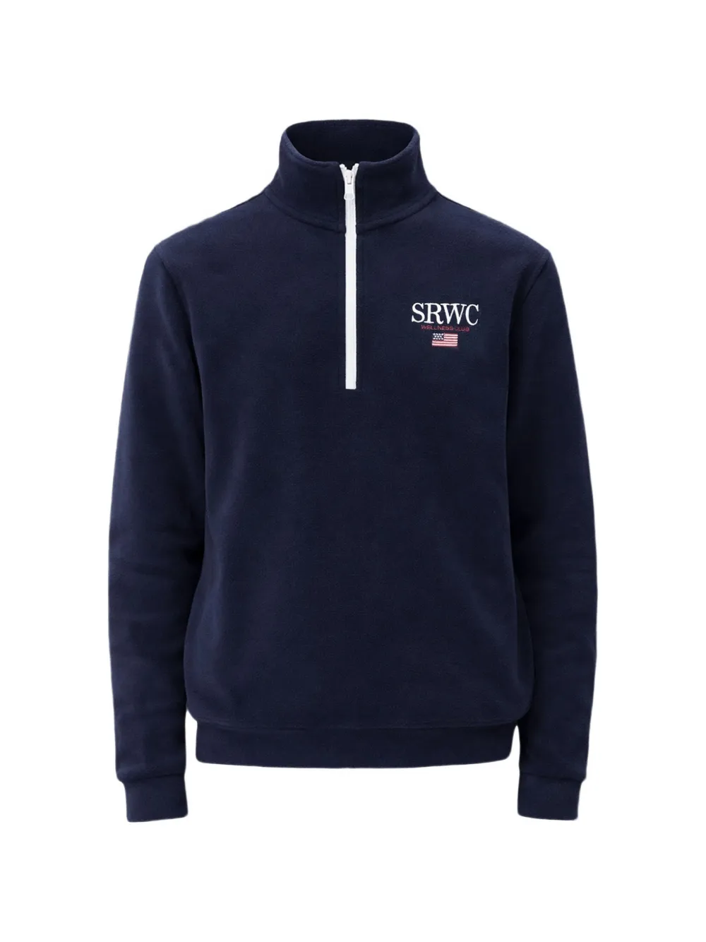 Sporty & Rich logo-detail quarter-zip sweatshirt - Blu