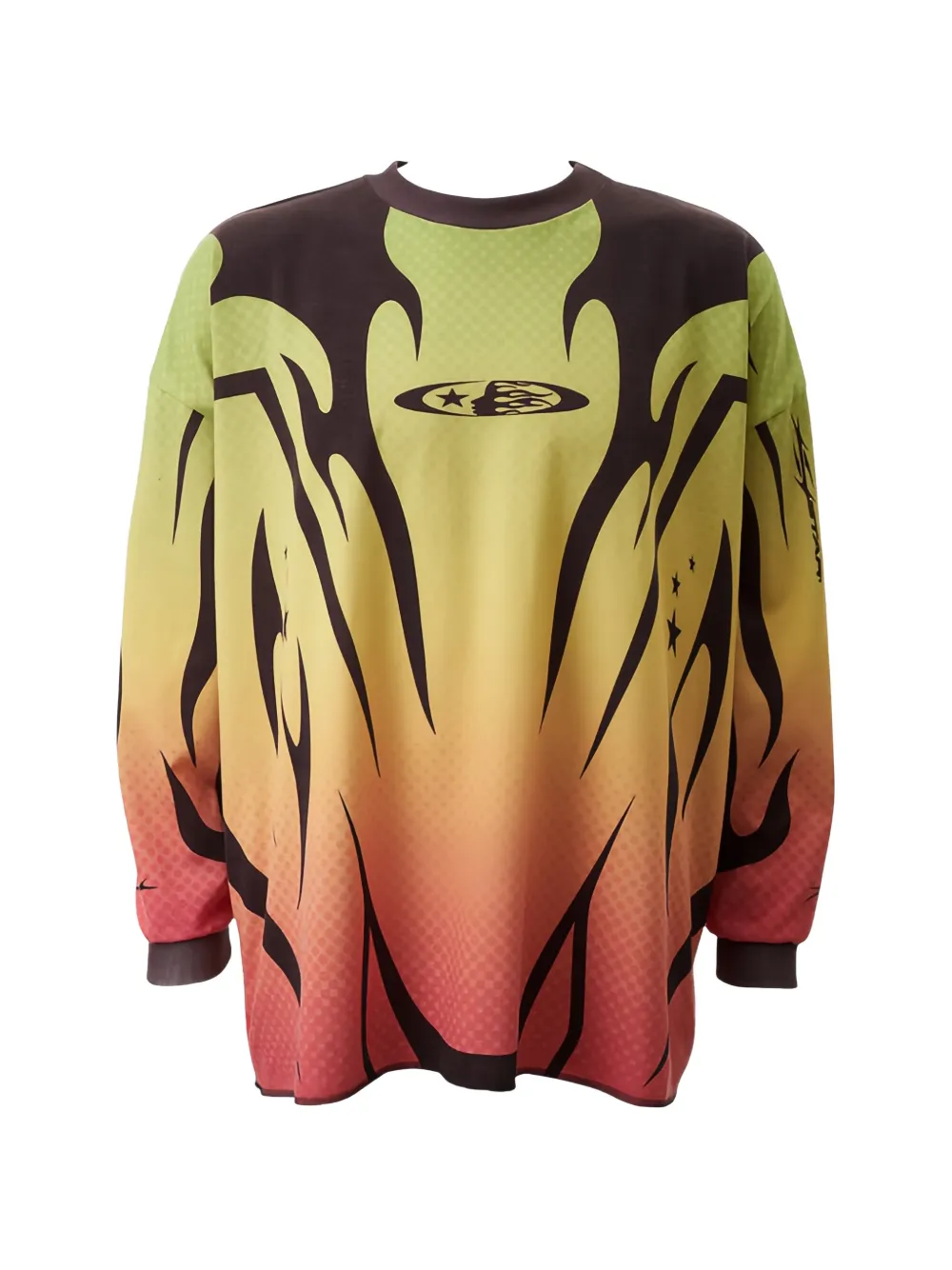 HELLSTAR Moto flame-print T-shirt - Yellow