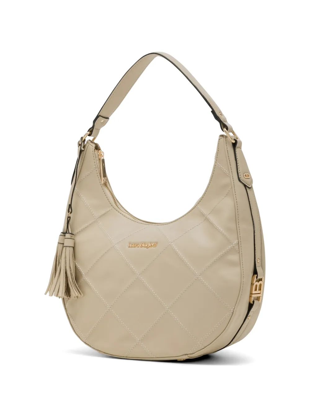 Laura Biagiotti Gewatteerde shopper met kwastje Beige
