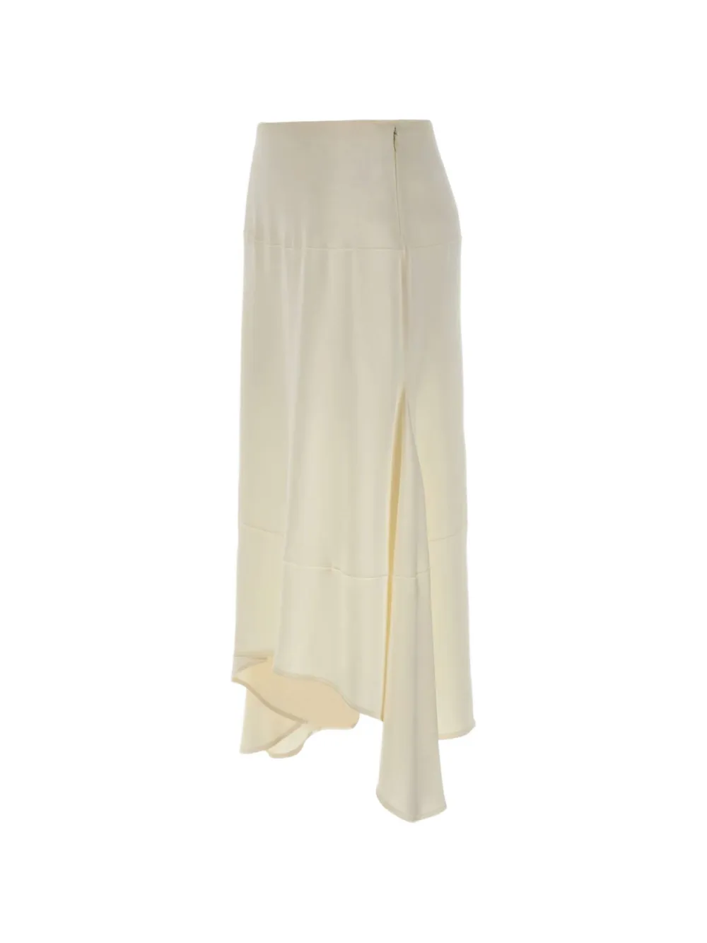 Victoria Beckham Asymmetrische midi-rok van crêpe-satijn Beige