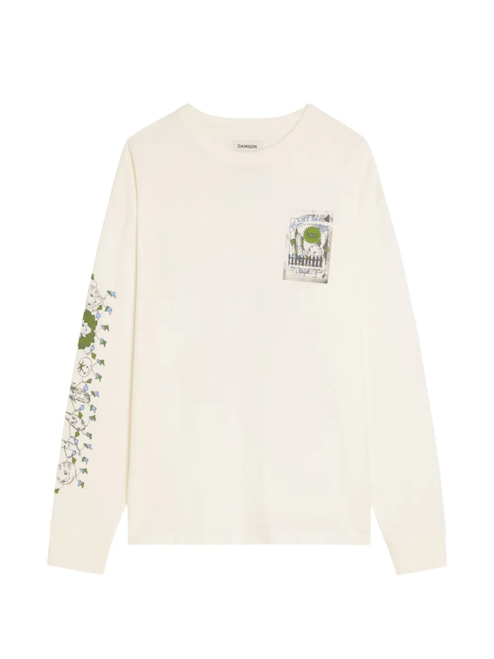 DAMSON MADDER graphic-print long-sleeve T-shirt - Toni neutri