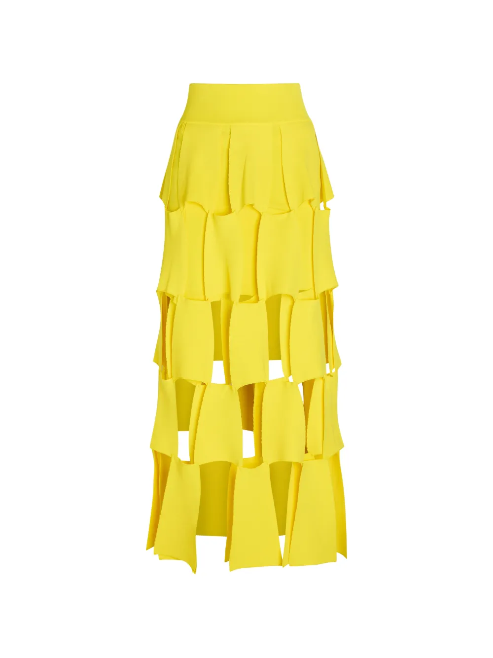 A.W.A.K.E. Mode laser-cut tiered maxi skirt - Giallo
