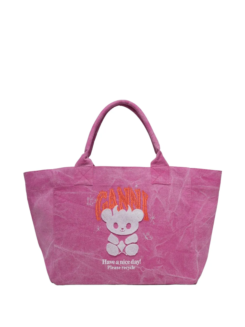 GANNI Evil Bear Trapeze shoulder bag - Rosa