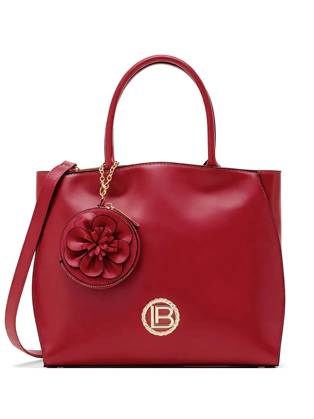 Laura Biagiotti logo-plaque floral-charm tote bag - Rosso