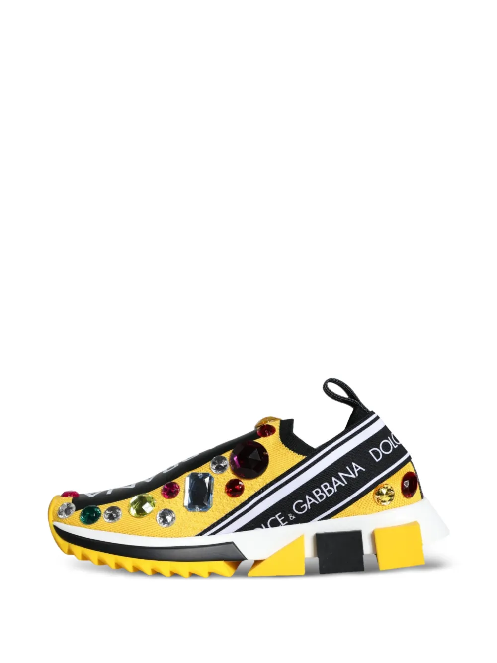Dolce & Gabbana Sorrento crystal-embellished sneakers Geel