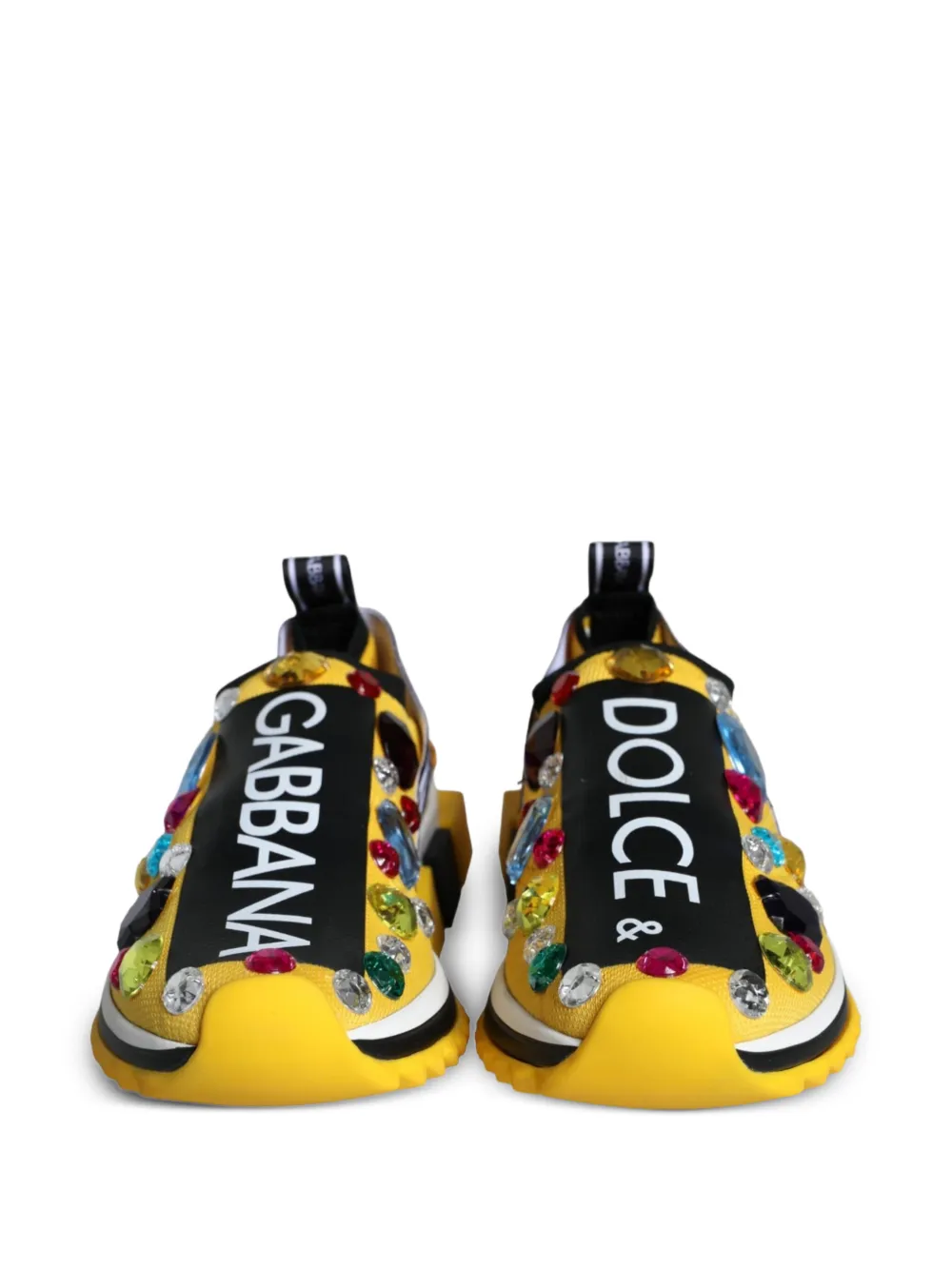 Dolce & Gabbana Sorrento crystal-embellished sneakers Geel