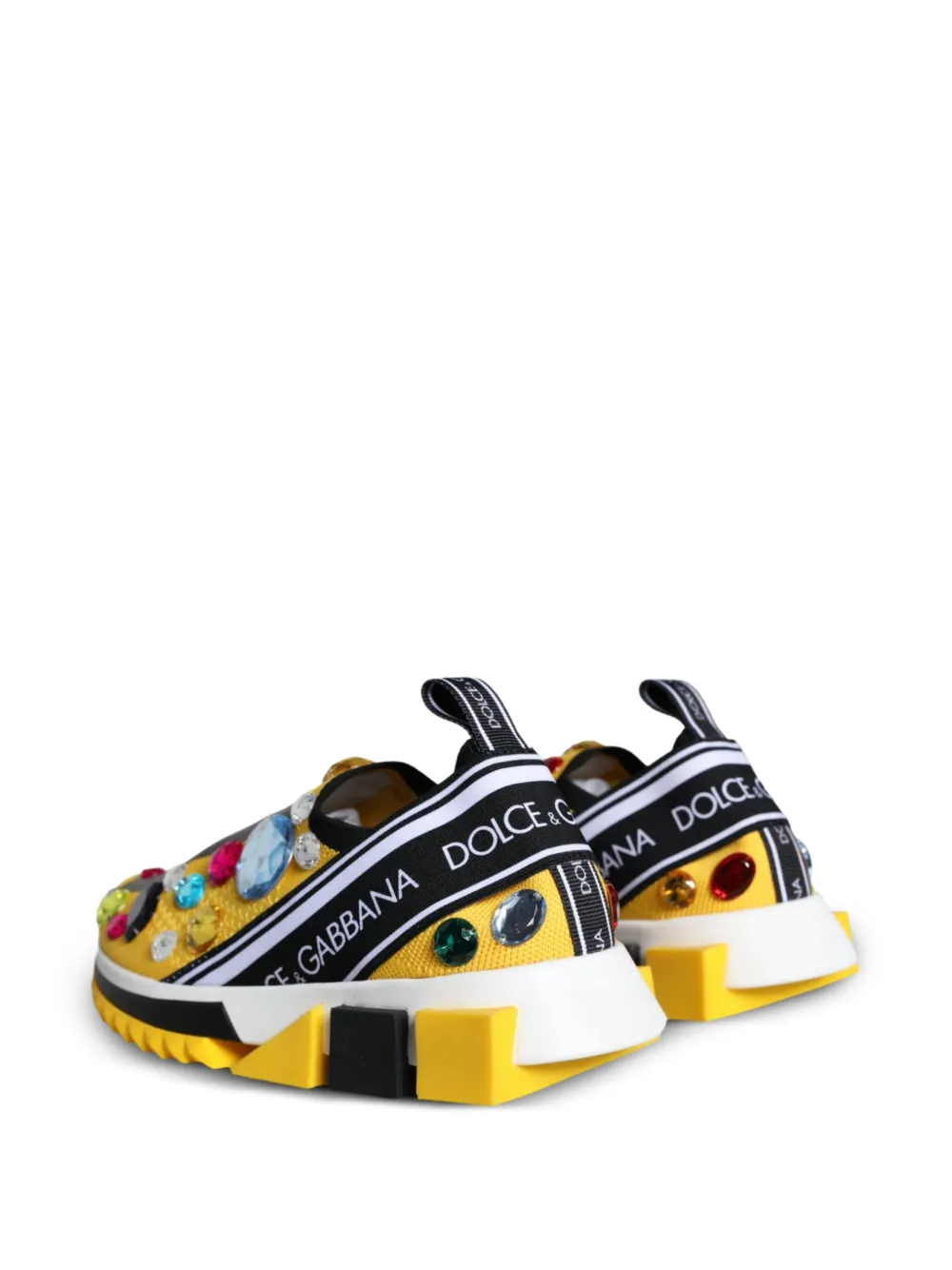 Dolce & Gabbana Sorrento crystal-embellished sneakers Geel