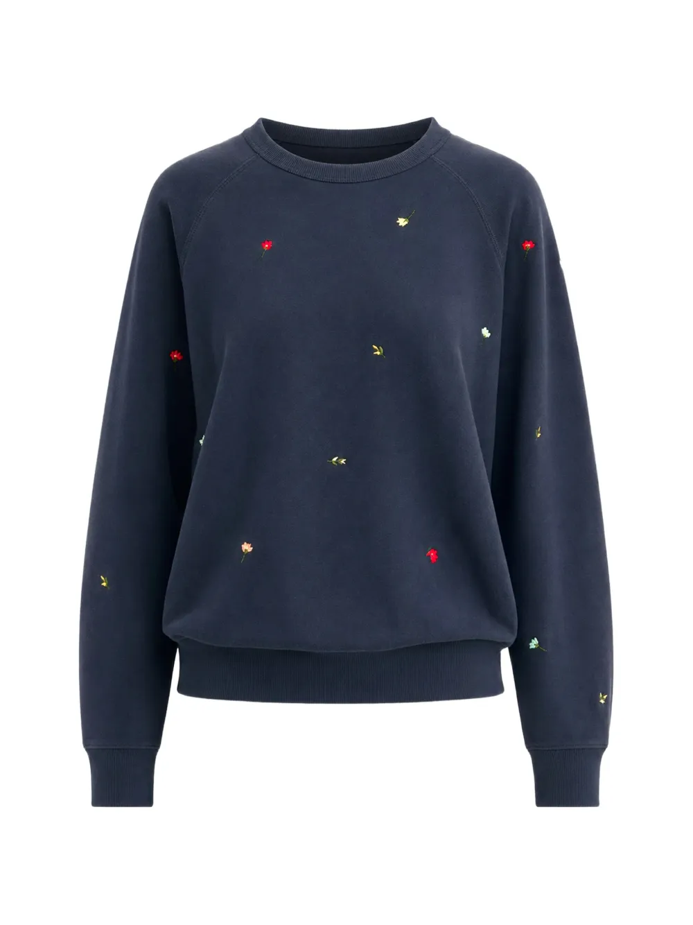 The Great. College floral-embroidered cotton sweatshirt - Blu