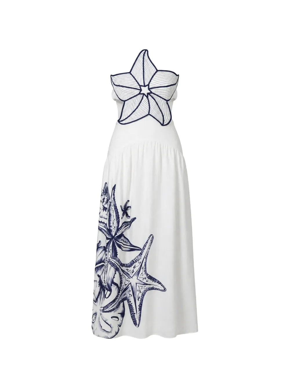 FARM Rio coast stars halterneck maxi dress - Bianco