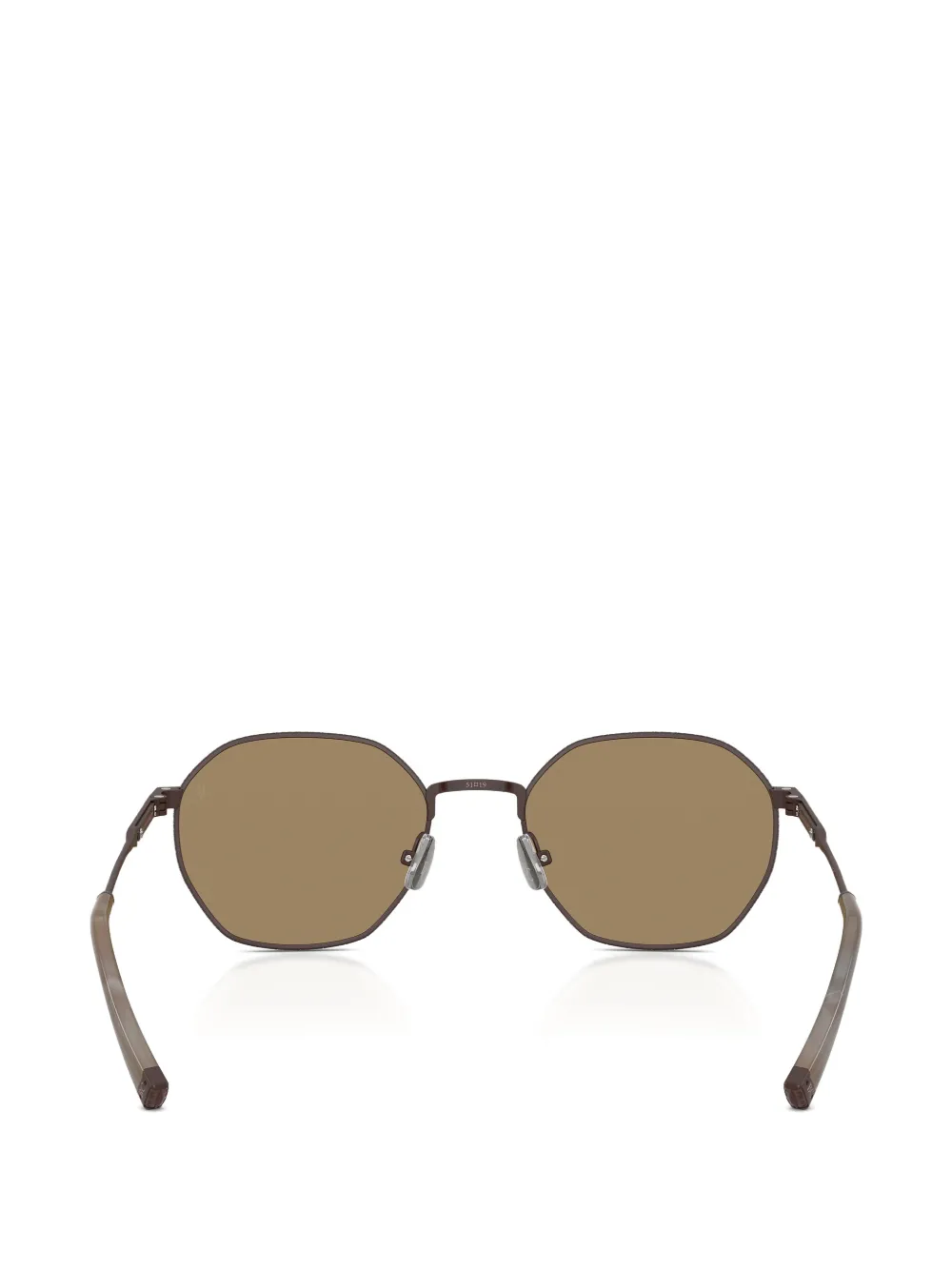 Brunello Cucinelli Zonnebril met geometrisch montuur Bruin