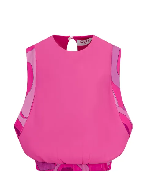 PUCCI Junior Marmo-print sleeveless top