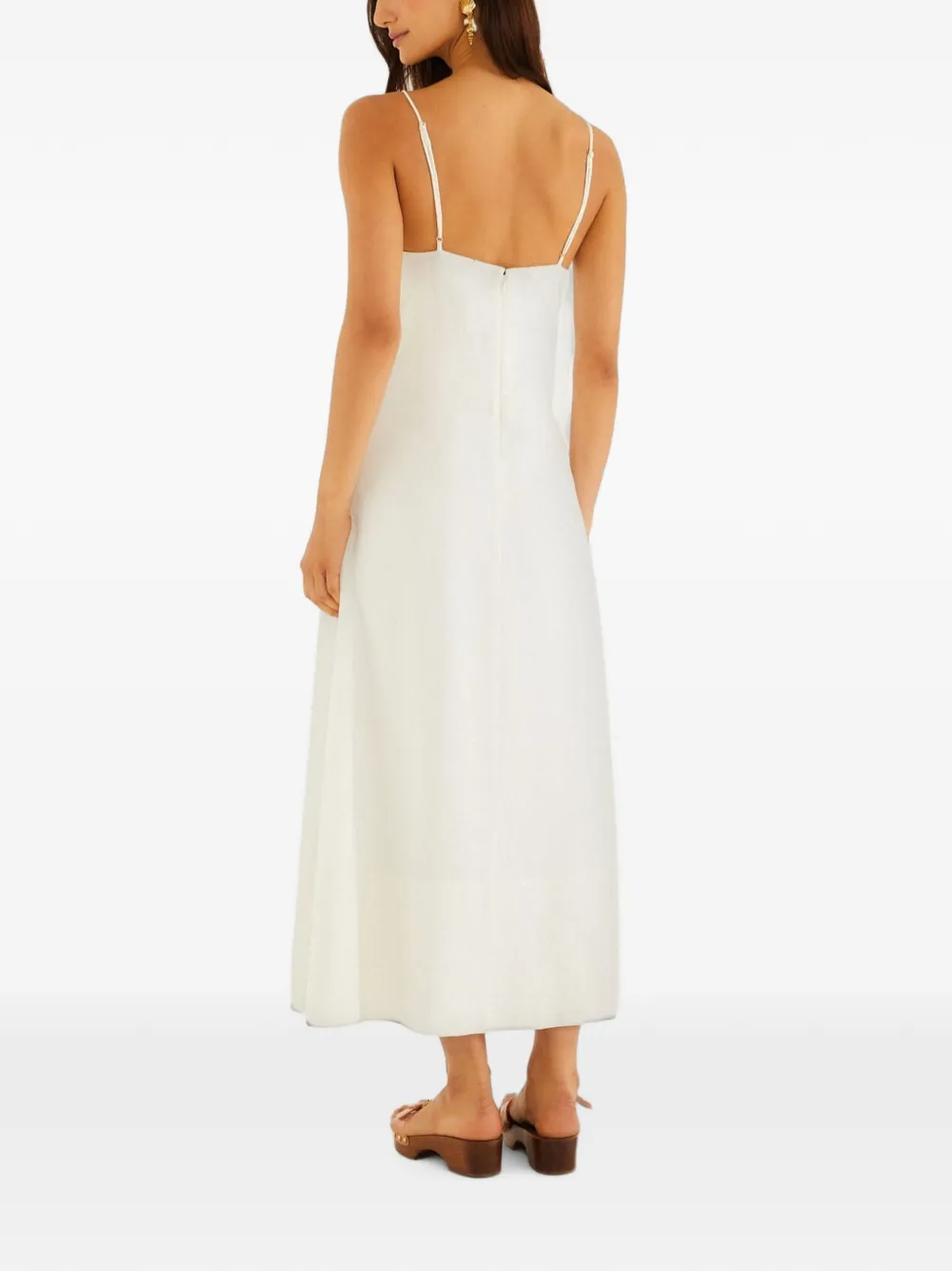 FARM Rio Maxi-jurk met uitgesneden details en spaghettibandjes Wit