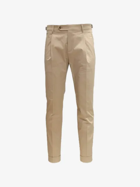 Berwich pleated turn-up trousers