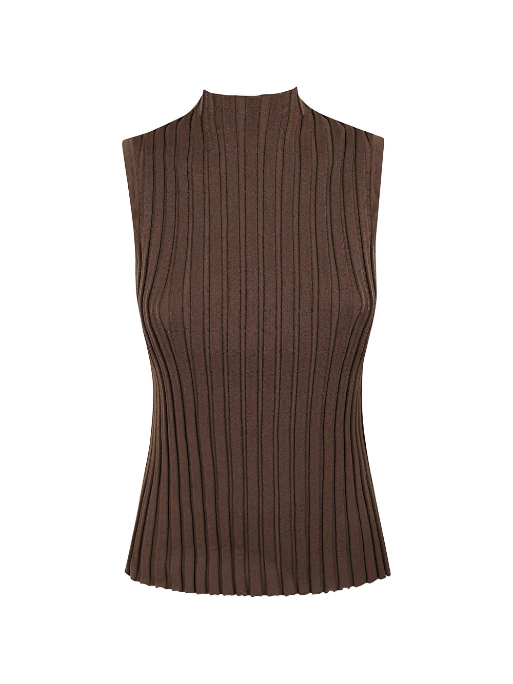 Weekend Max Mara ribbed-knit mock-neck top - Marrone
